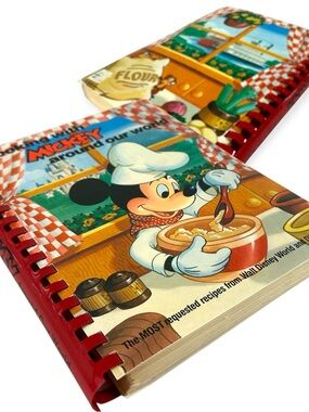 Vintage 1987 Disney Cooking with Mickey Cookbook Spiral Walt Disney World